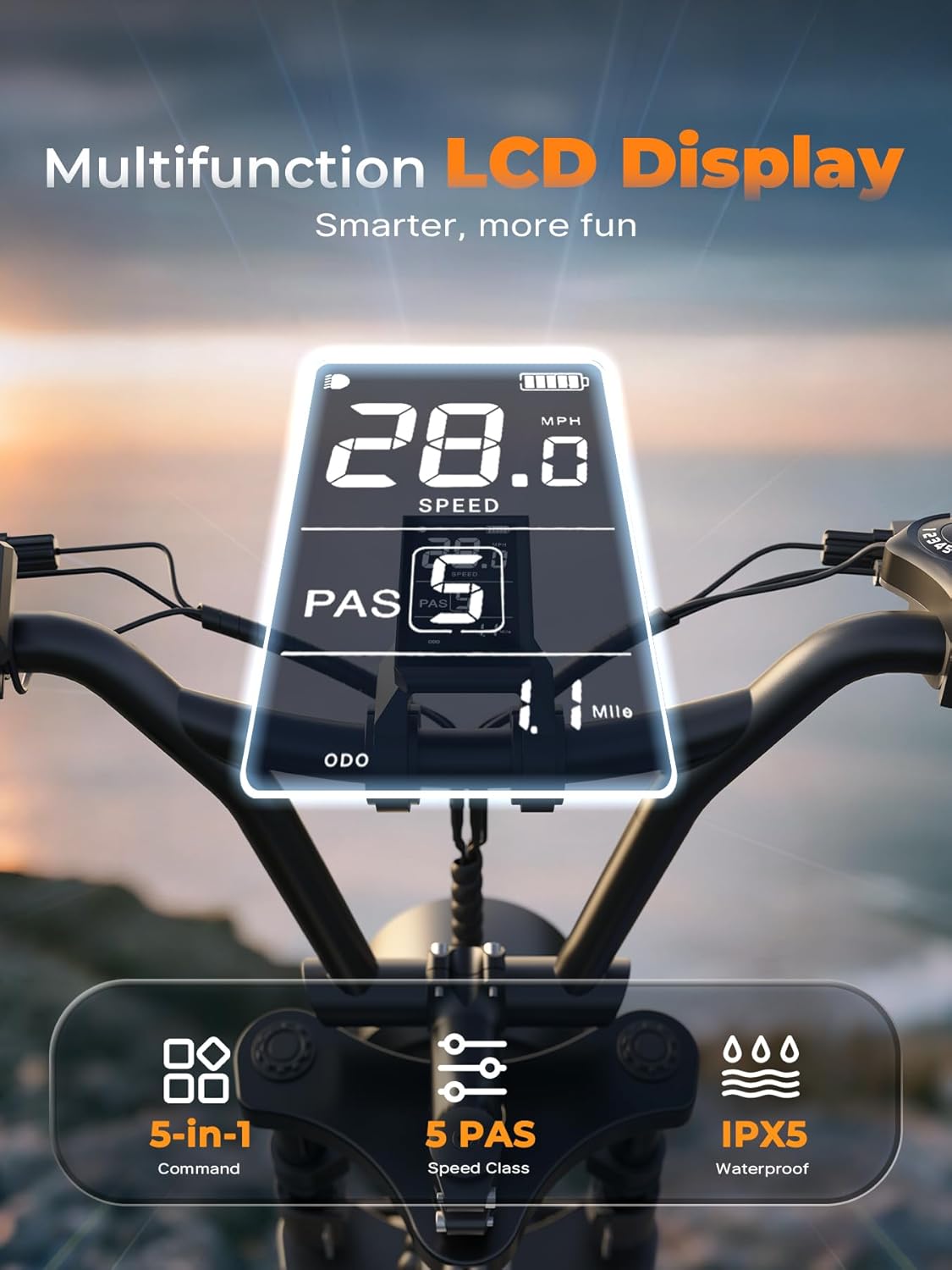 Electric Bike Peak 750W - 65+ Miles Long Range Electric Bike for Adults