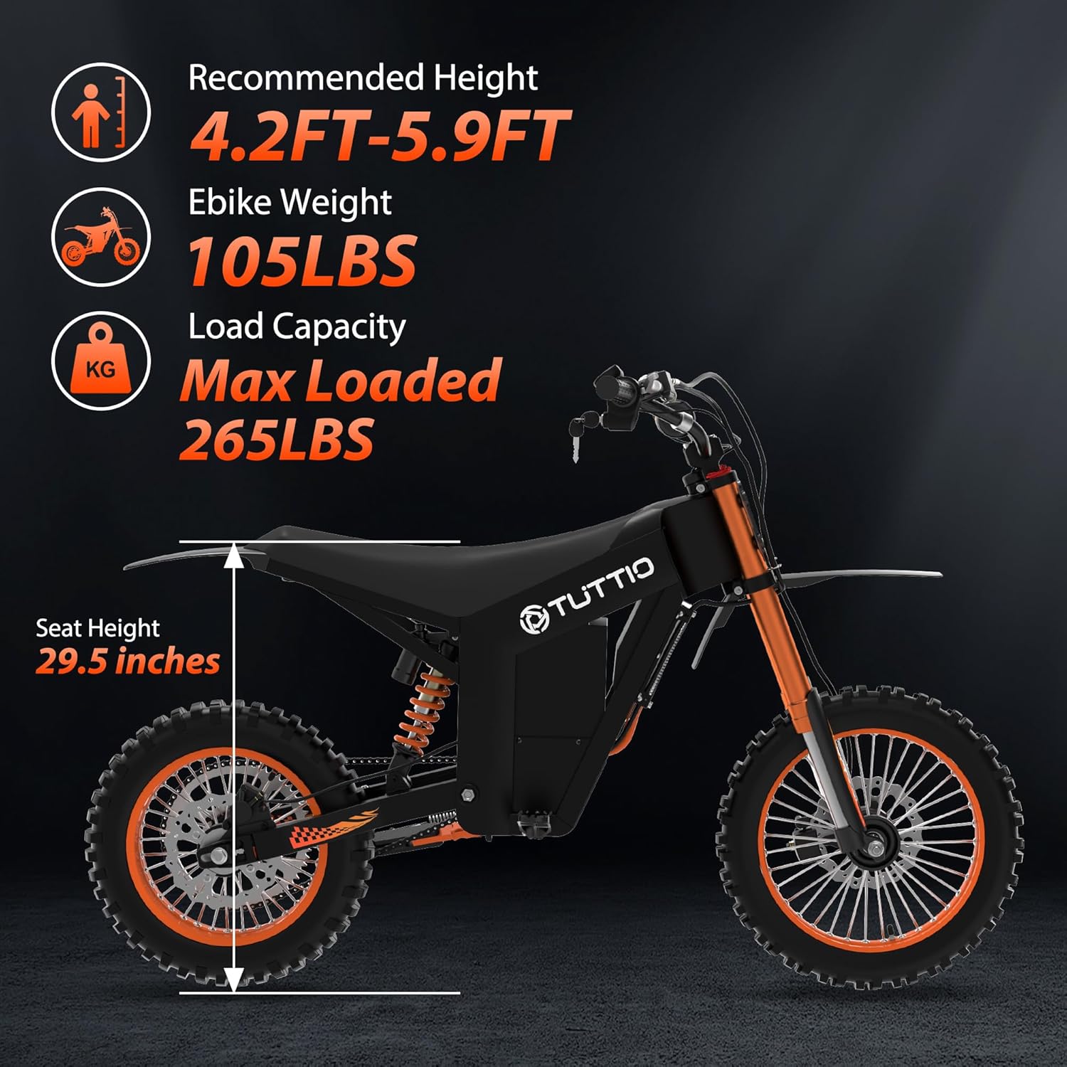Electric-Dirt-Bike for Teens Adults, 14"/12" Fat Tire 2000W Electric-Motorcycle