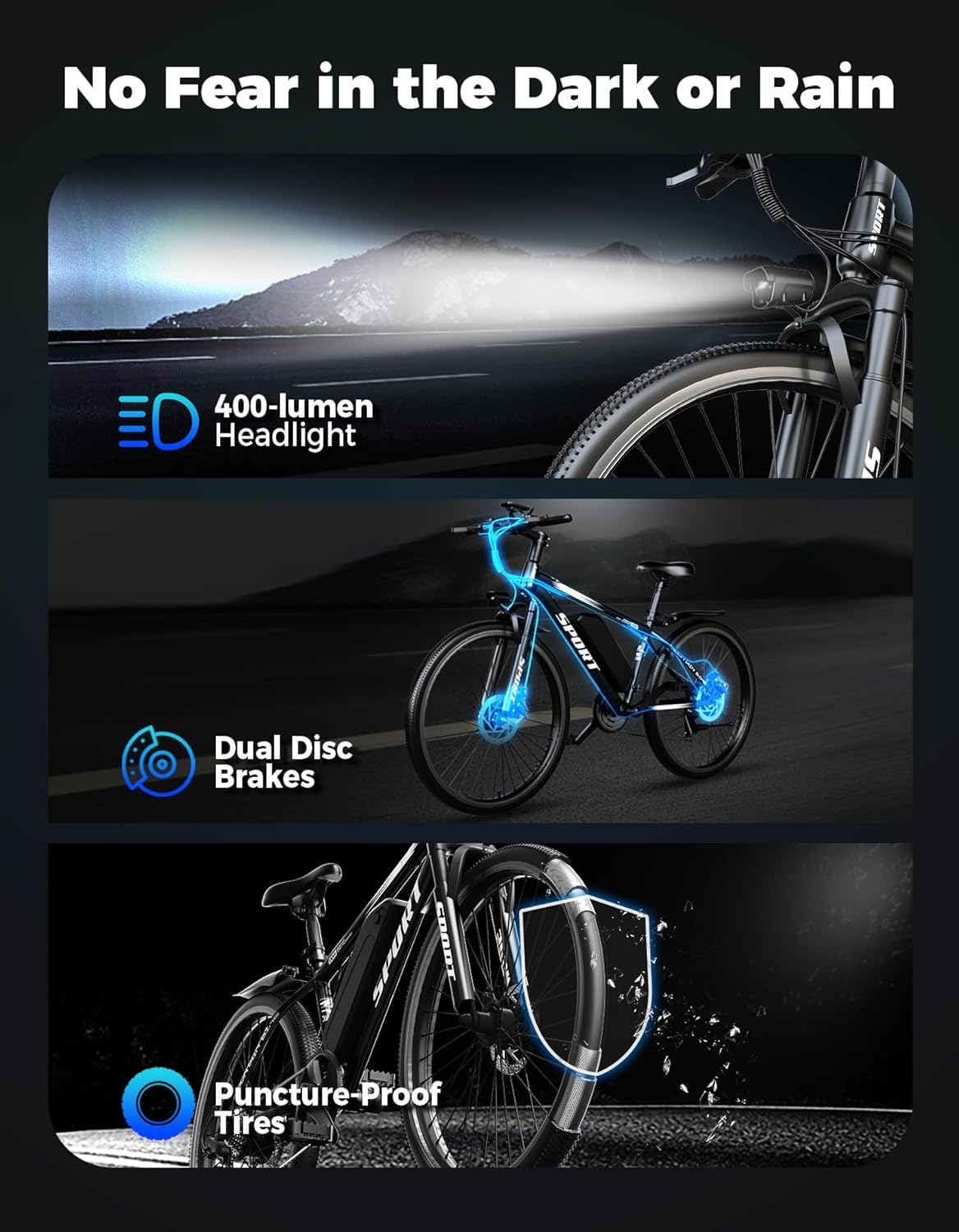 Electric Bike for Adults, 1500W Peak Mountain Ebike with 28 MPH, 65 Miles Range, 7 Speeds