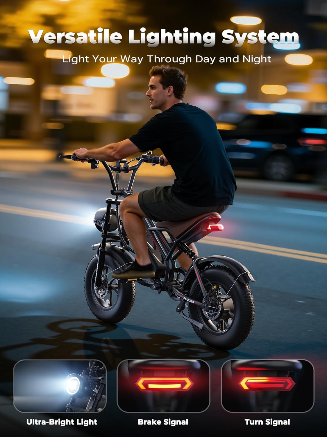 Electric Bike Peak 750W - 65+ Miles Long Range Electric Bike for Adults