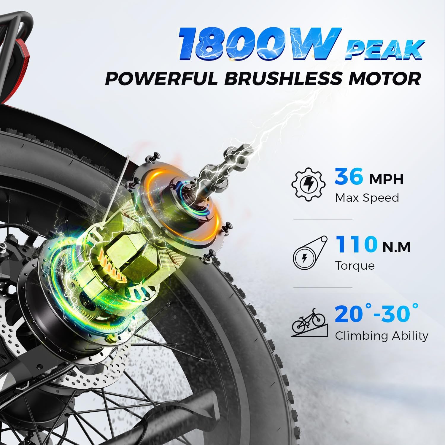 Aipas M1 Pro Electric Bike, 1800W Peak Motor Electric Bike