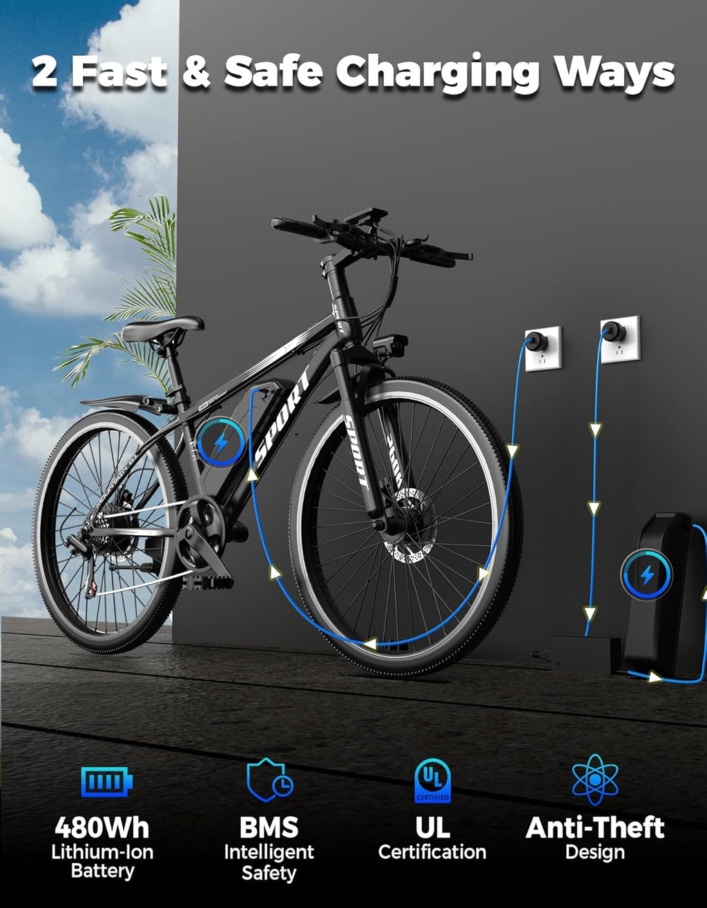 Electric Bike for Adults, 1500W Peak Mountain Ebike with 28 MPH, 65 Miles Range, 7 Speeds