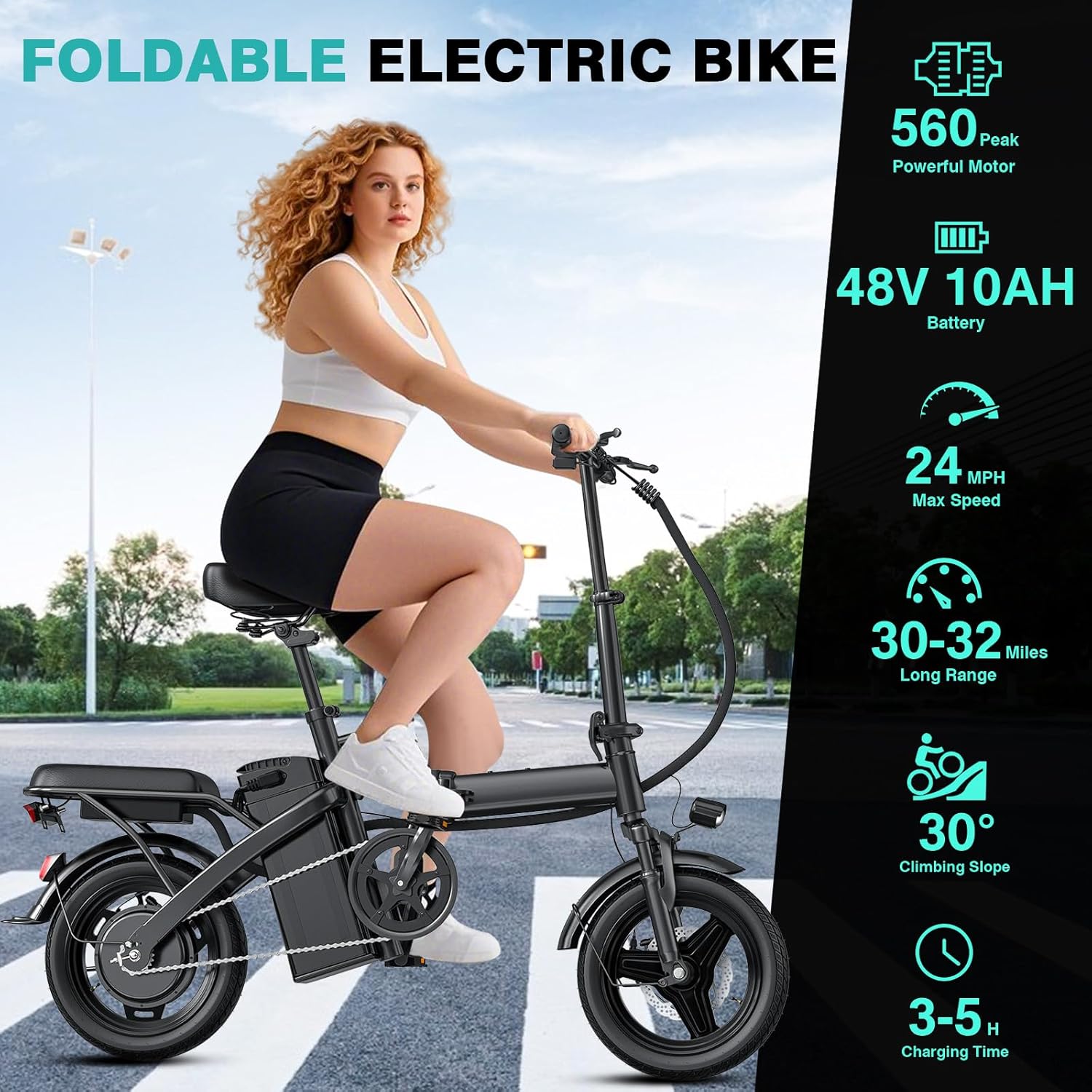 Electric Bike for Adults and Teens, 560W Motor