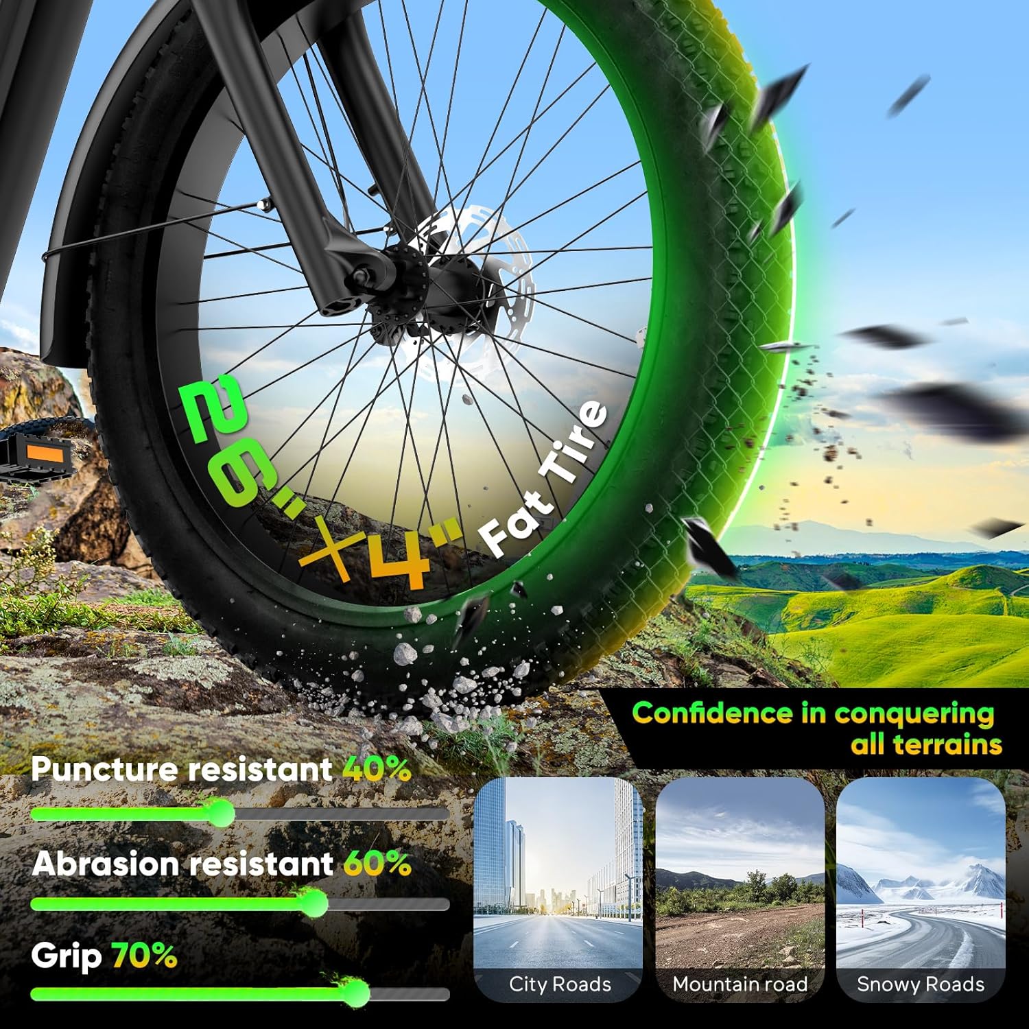 EB60 Electric Bike for Adults, 2000W Motor Peak 2500W