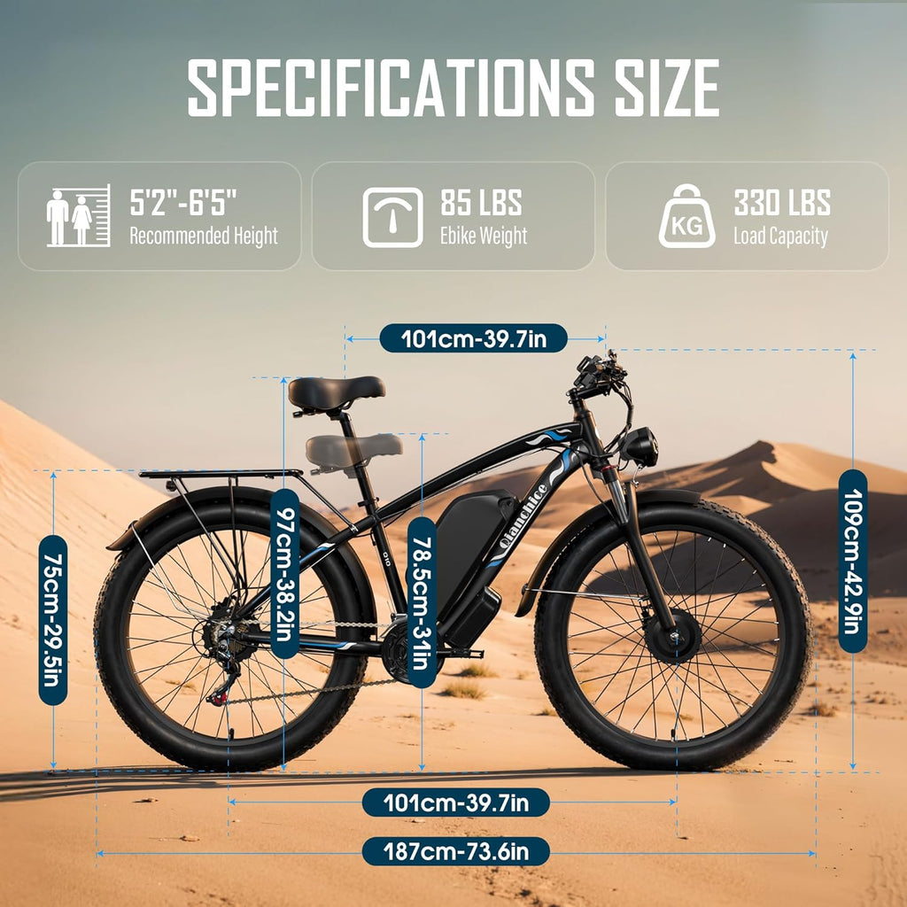 Qianchice Dual Motor Peak 5000W Electric Bike for Adults Men Women