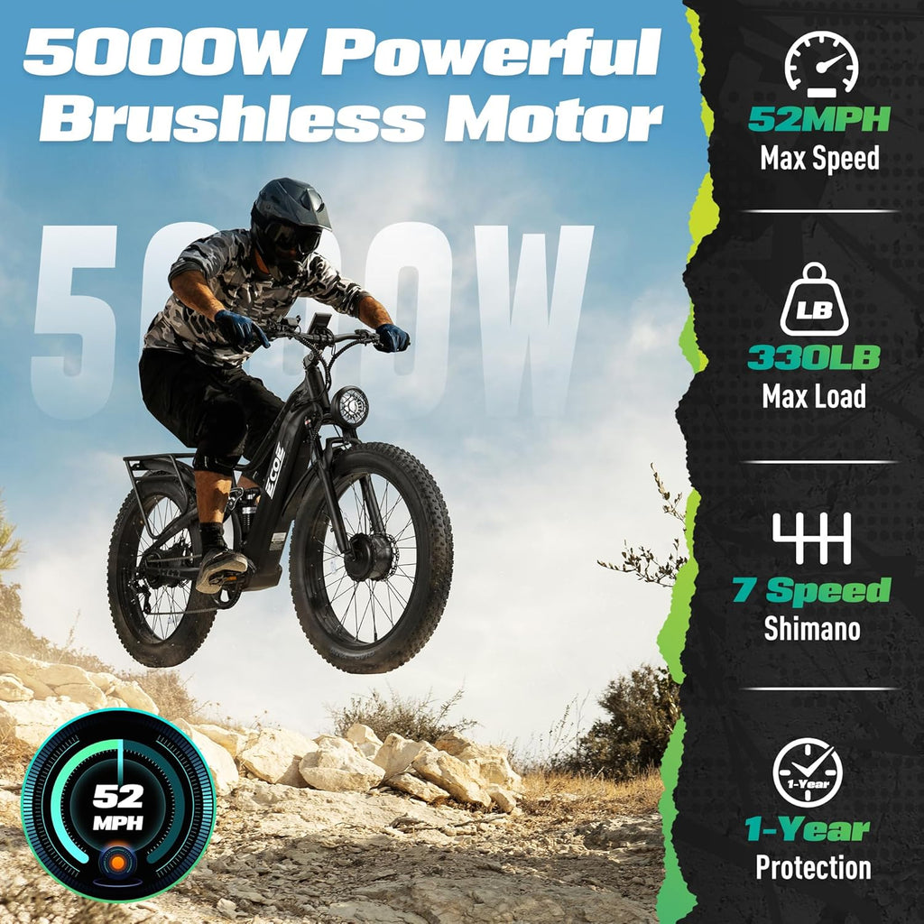 5000W Dual Motor Electric Bike for Adults 52MPH