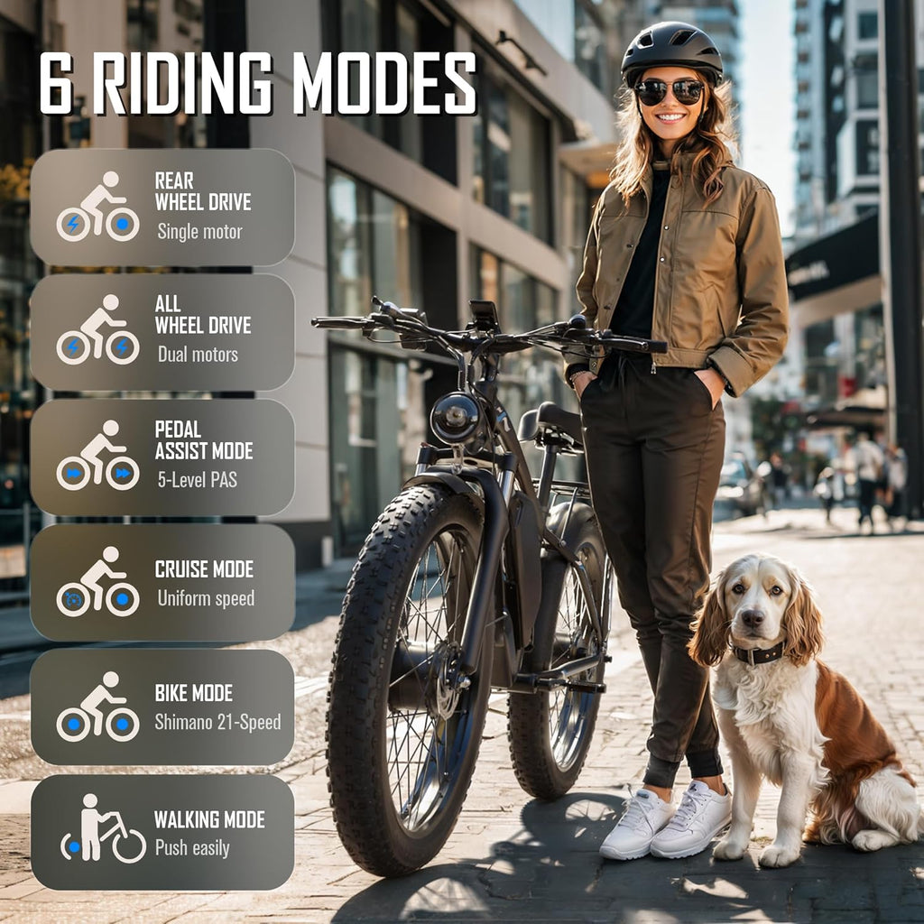 Qianchice Dual Motor Peak 5000W Electric Bike for Adults Men Women