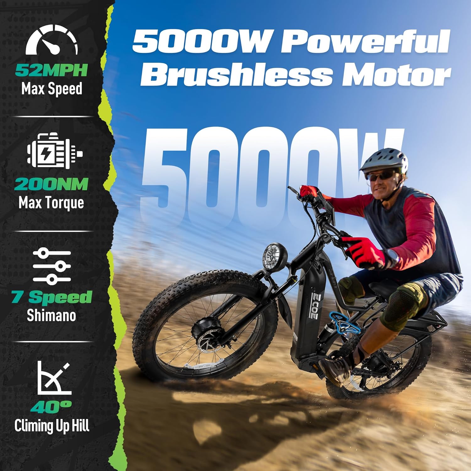 5000W Dual Motor Electric Bike for Adults 52MPH